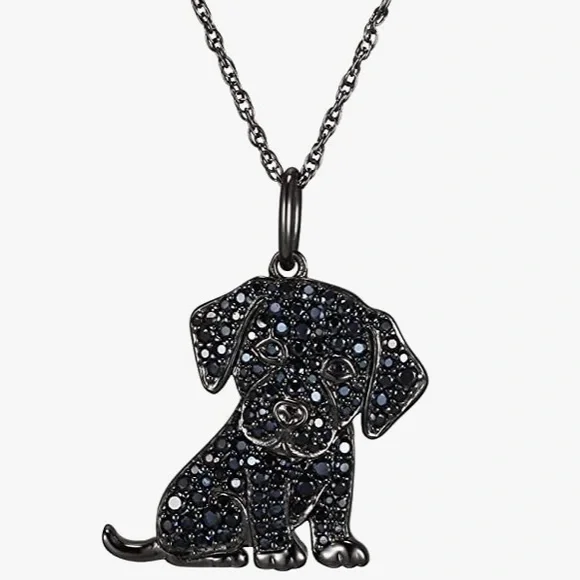 Labrador Retriever Diamonds Puppy Necklace - Picture 1 of 7